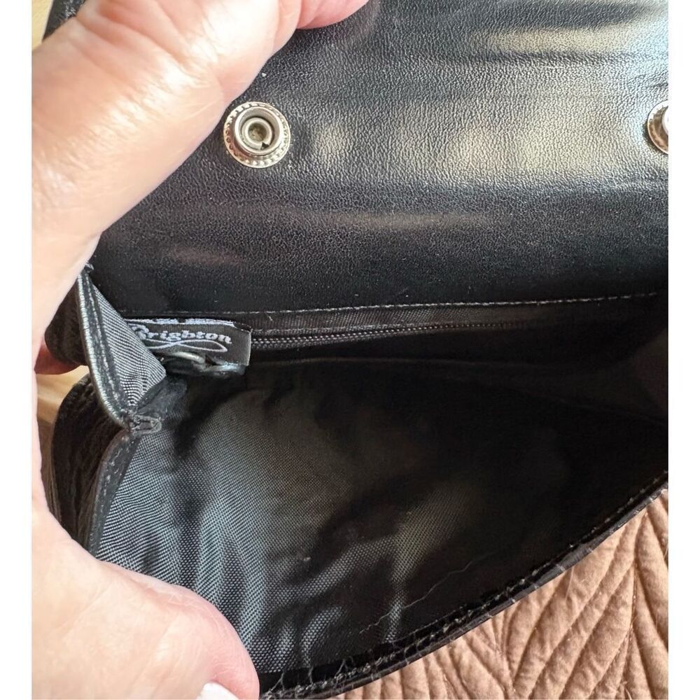BRIGHTON - Vintage Black Croc-Embossed Leather Small Clutch. Like New! - Picture 15 of 16